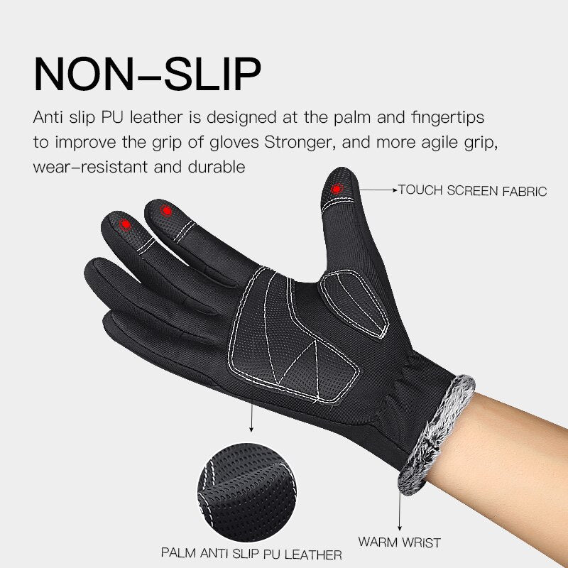 New Outdoor Sports Winter Waterproof Hiking Gloves Anti-skid Warmer Full Finger Touch Screen ciclismo Hiking Gloves Men Women