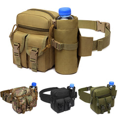 New Outdoor Waist Bag Men's Tactical Water Bottle Waterproof Mole Camouflage Hunting Hiking Climbing Nylon Mobile Phone Belt Bag
