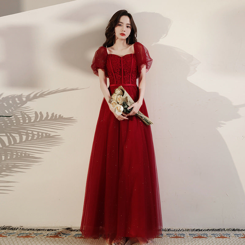 Toast clothing bride female 2022 new summer pregnant women return to the door clothing was thin red wedding thank you banquet dress skirt