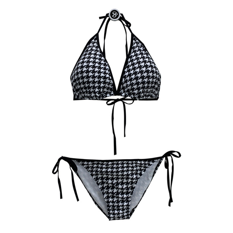 New swimsuit split sexy bikini European and American small chest gathered three-point strap beautiful back hot spring swimsuit
