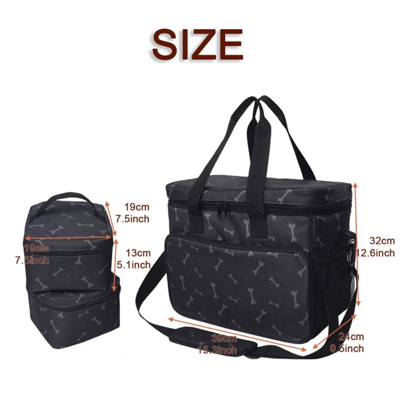 zd Pet Dog Travel Shoulder Bag Multifunctional Dog Food Tote Bag Container Organizer Set Hiking Camping Pet Supplies C42